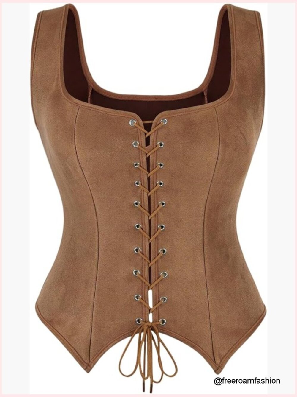 Sleeveless Lace Up Vest Top Cowgirl Rodeo Outfit Business Casual
